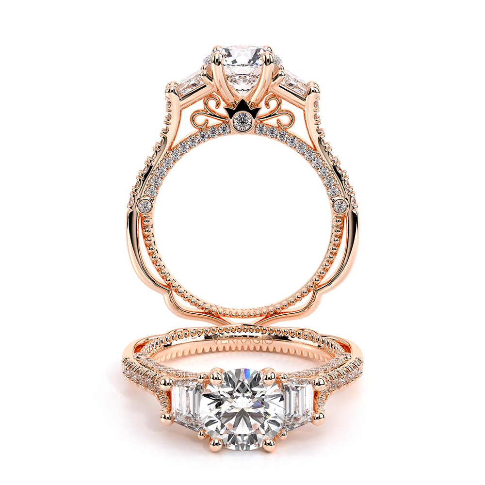 Venetian-5086r-18k Rose Gold Round  Engagement Ring