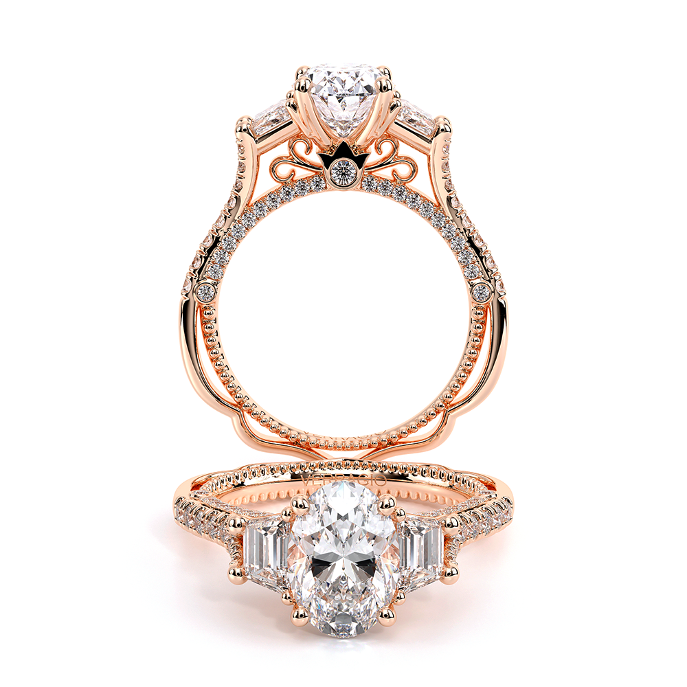 Venetian-5086ov-18k Rose Gold Oval  Engagement Ring