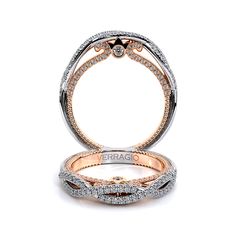 1.3ct. Emerald cut Natural Diamond Verragio Parisian Pave Rose Gold Accent  Designer Engagement Ring (GIA Certified) | Diamond Mansion