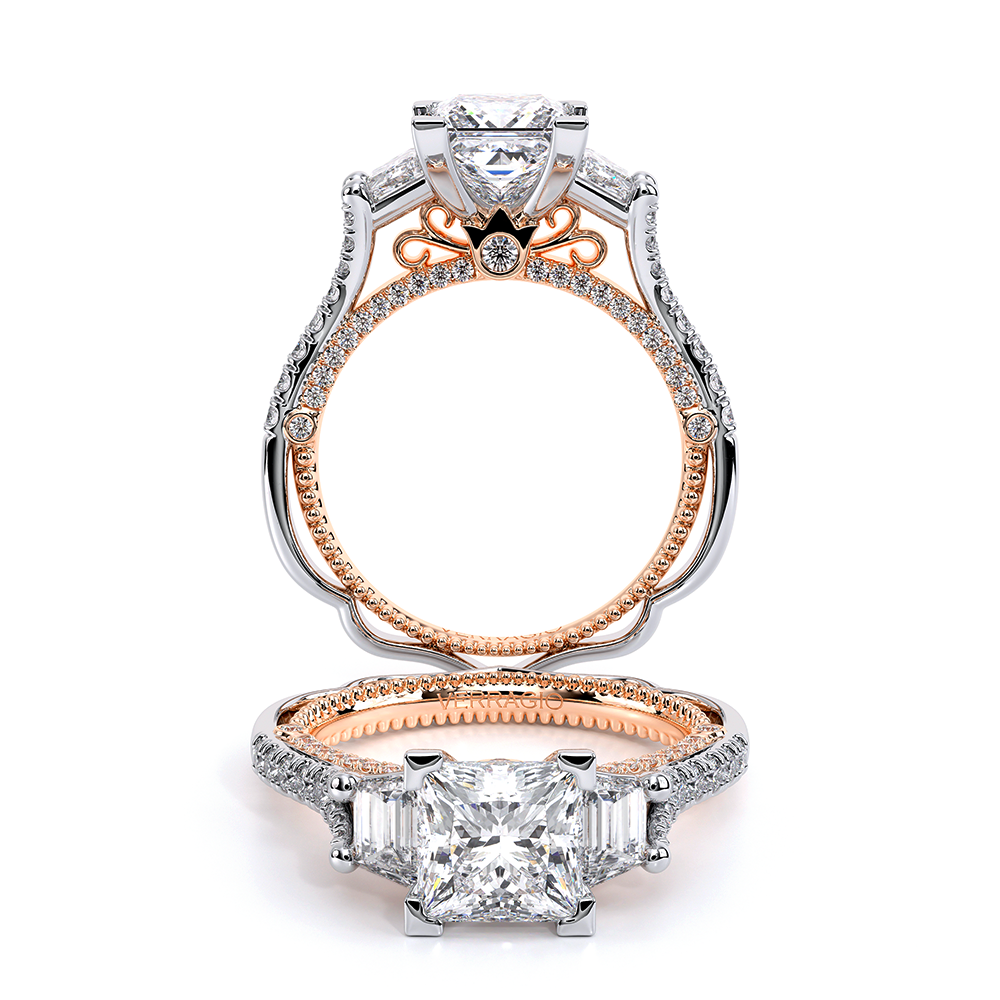 Venetian-5086p-18k Two Tone Princess  Engagement Ring