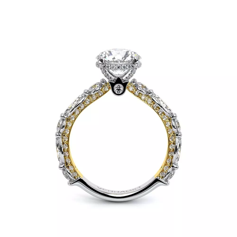 1.3ct. Emerald cut Natural Diamond Verragio Parisian Pave Accent Designer Engagement  Ring (GIA Certified) | Diamond Mansion