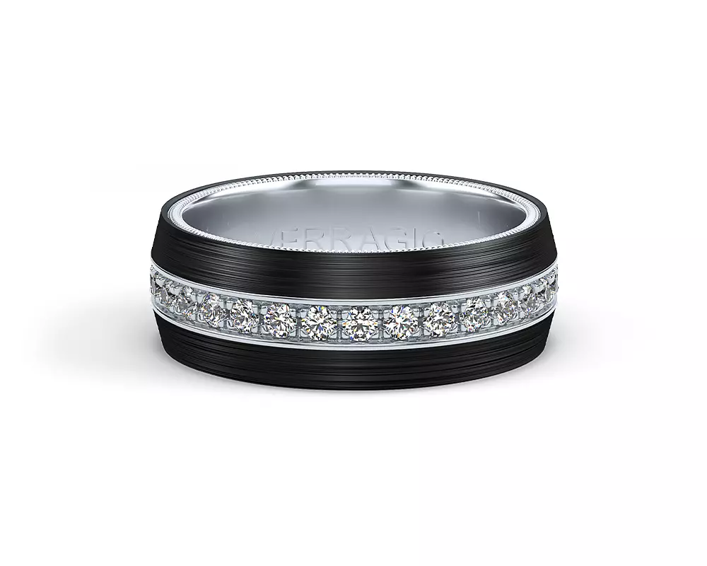 SweetJew Mens Wedding Band 925 Sterling Silver Ring For Men 1.6ct 26 Round  Cut White AAAAA Cubic Zirconia Size 7 | Amazon.com