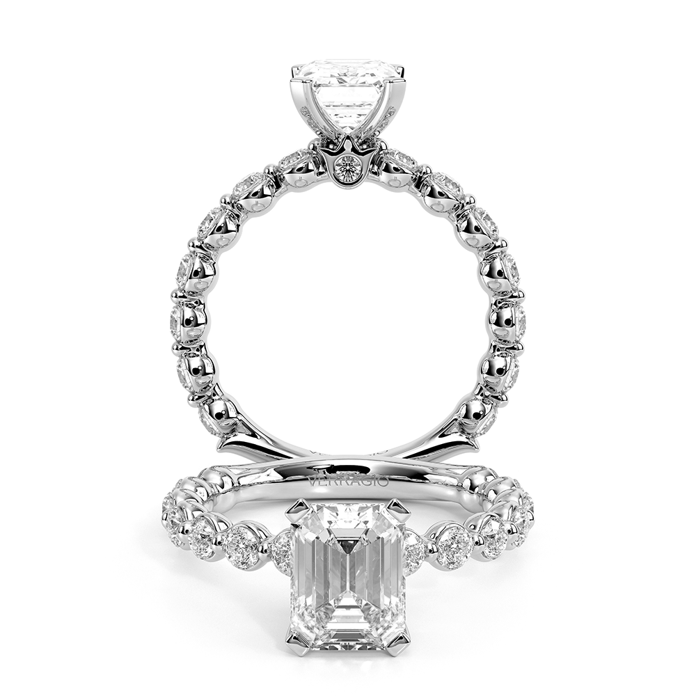 Renaissance-989em-2.5-Platinum Emerald Pave Engagement Ring