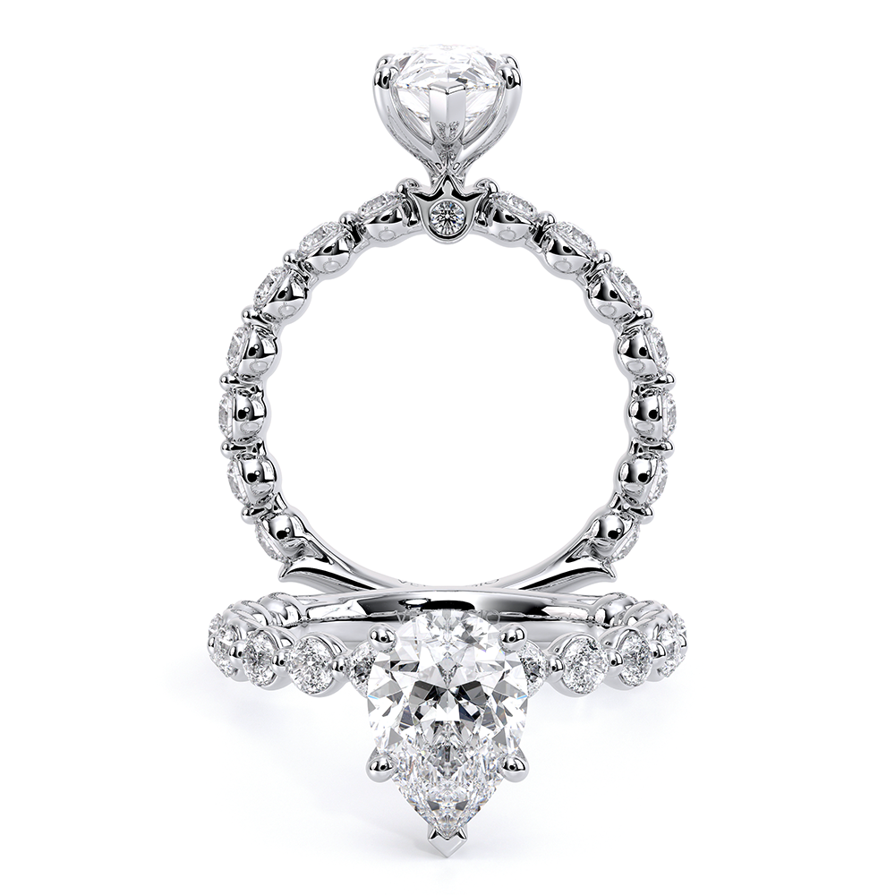 Renaissance-989ps25-Platinum Pear Pave Engagement Ring