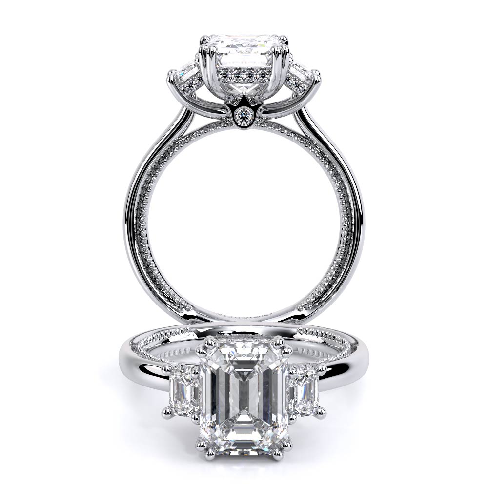 Renaissance-993em-S-Platinum Emerald  Engagement Ring