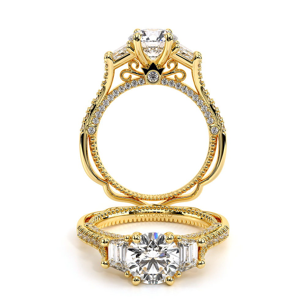 Venetian-5086r-18k Yellow Gold Round  Engagement Ring