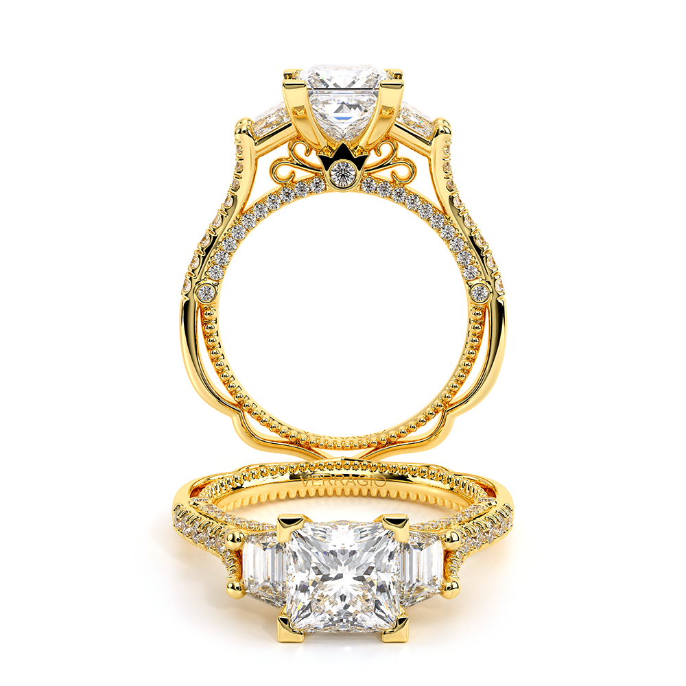 Venetian-5086p-18k Yellow Gold Princess  Engagement Ring